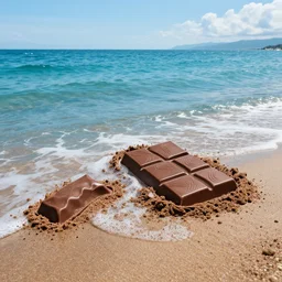 the sea made from chocolate