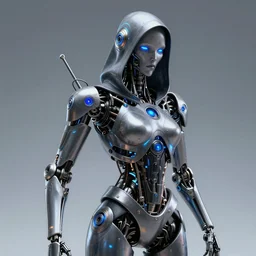 Cybernetic futuristic Grim Reaper, 8k octane rendered, photo realistic, highly detailed, intricate