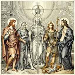 disasterpiece truth disciples holy estrangement, by Edgar Maxence and Ross Tran and Michael Whelan and Da Vinci and Caravaggio and J.M.W Turner, metal watercolor intricate line drawings, sacred chords, mixed techniques 4k resolution