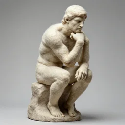 needle felted sculpture of the thinker by rodin