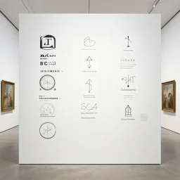 signs and classification systems in a work of fine art in a white cube