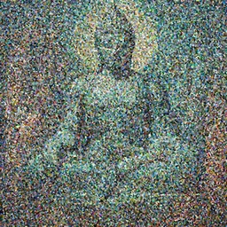 A cinematic full-length portrait of the colossal Demon Buddha, by Wayne Barlowe, by Sandro Botticelli, by Raphael, by Paul Lehr, by Bruce Pennington, by HR Giger, oil on canvas, masterpiece, trending on artstation, featured on pixiv, cinematic composition, dramatic pose, beautiful lighting, sharp, details, details, hyper-detailed, no frames, cyan and green, 8K