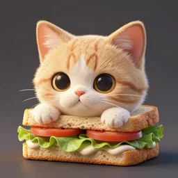 kitten sandwish, hyper detailed, octane render