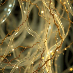strands of translucent glass turning into strands of metal filigree, fractals, abstract, dramatic lighting, ultra detail, smooth render, cinematic, octane render, art nouveau