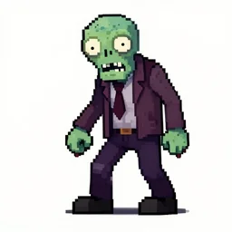 a zombie sprite, from roguelike rpg game, msxotto, undeadpeople, beautiful and complex pixel art, no black lines, very detailed, white background