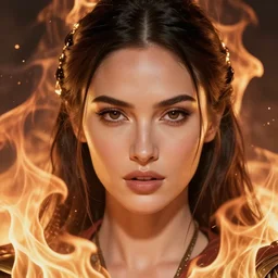 azctec warrior, megan fox, detailed perfect face, exquisite details, fire magic, mid view, design on a white background, by studio muti, greg rutkowski makoto shinkai takashi takeuchi studio ghibli