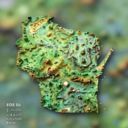 picture of 3 - d topographical map of wisconsin ( eos 5 ds r, iso 1 0 0, f / 8, 1 / 1 2 5, 8 4 mm, postprocessed, bokeh )