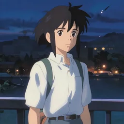 beautiful anime nightscape by makoto shinkai