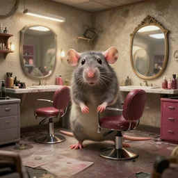 a rat beauty salon, post apocalyptic