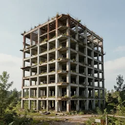 a beautiful very detailed highly detailed nature abandoned unfinished building monument industrial architecture architecture urbex by peter zumthor, alien, archdaily, wallpaper, highly detailed, trending on artstation.