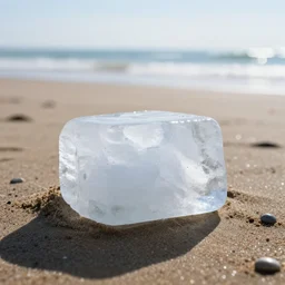 ice block on the beach