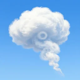cartoon curled blue sky fluffy curled clouds, smoke shaped clouds