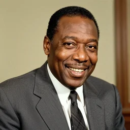 realistic photo of old charlie parker at age 7 6, smiling, vintage colorized photo