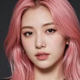 portrait of a beautiful 20-year-old woman with pink hair and face piercings by Mario Testino, ca. 1990, close up, detailed, award winning, Sony a7R