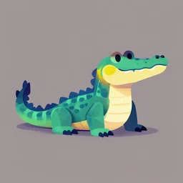 cyborg crocodile but minimalistic concept art, colorful, v - ray, trending on artstation, minimalism
