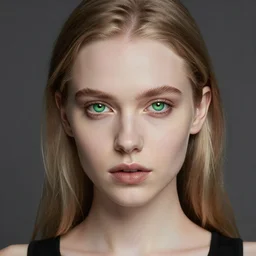 a vibrant professional studio portrait photography of a young, pale, goth, attractive female, piercing green eyes, wears a dremmy studios dainty gold ankh cross necklace, femme fatale, friendly, casual, delightful, intricate, gorgeous, art nouveau, curated collection, annie leibovitz, nikon, awardwinning, breathtaking, groundbreaking, superb, outstanding, lensculture portrait awards, photoshopped, dramatic lighting
