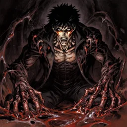 the eclipse from berserk, creepy, melting, since, horror, art by wayne barlowe, giger, artgerm