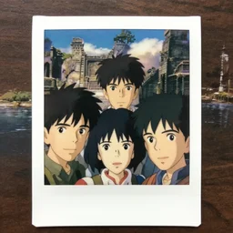 a polaroid film still portrait of a 1 9 5 0's adventure expedition, finely detailed features, closeup at the faces, perfect art, in ancient city ruins, water, sun, gapmoe yandere grimdark, trending on pixiv fanbox, painted by greg rutkowski makoto shinkai takashi takeuchi studio ghibli, akihiko yoshida,