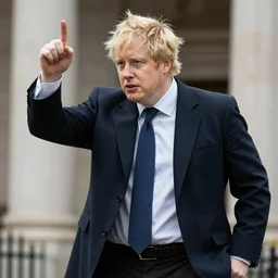 Boris Johnson rising a eunuch in to battle, cinematic, photorealistic, highly detailed