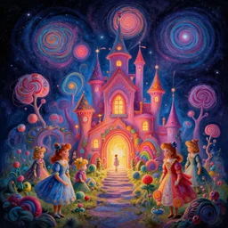 photo of space : 4 bioillumination ray tracing hdr : 2 0 0 in matte painting whimsical fairy wonderland vibrant colors candyland wonderland gouache swirls detailed : 2 by beatrix potter : 3 daniela uhlig and jamie hewlett : 6