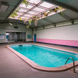 pastel colors, hd 8 k, abandoned, overgrown, vaporwave, detailed, realistic, pool at the subway station