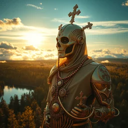 masterpiece ultrarealistic ultradetailed stefan gesell medium shot robot of slime catholic veiled, solarpunk city in the funny big lake the sky sun over beautiful clouds at the forests intricate, elegant, dramatic lighting, greg rutkowski, immerse,, special effects makeup, maximalist, glittering, gold, ivory, hyperreal, golden ratio,