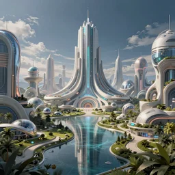 highly detailed art on artstation, beautiful landscape in the style of techno-utopian artist