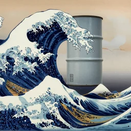 banzai pipeline barrel, photo by clark little ; ultra - realistic 3 d depth shading ; third reef pipeline by katsushika hokusai