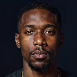 portrait of a black male, extreme fine detail background, night, highly detailed, high quality, digital painting, hyperrealistic, by gaston bussiere, j. c. leyendecker, craig mullins