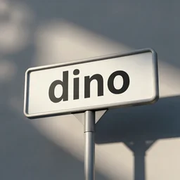 the word dino on a street sign