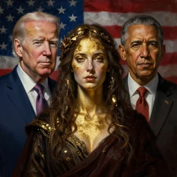 dante's inferno painting, with biden trump obama united states of america, dark beauty, rotten gold, perfect faces, extremely detailed, cinema 4 d, unreal engine.