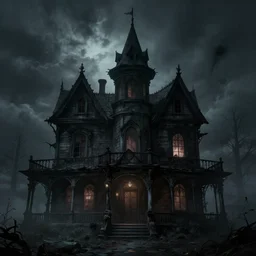 a sinister, dark, foreboding, scary, frightening, spooky, haunted house, by greg rutkowski, unreal engine 4 k, artstation, concept art, 8 k
