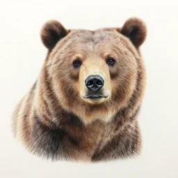 a coloured pencils drawing of a bear, detailed drawing