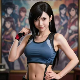 tifa wearing tank suit, seductive pose and smile, room background | very very anime!!!, fine - face, audrey plaza, realistic shaded perfect face, fine details. anime. realistic shaded lighting poster by ilya kuvshinov katsuhiro otomo ghost, magali villeneuve, artgerm, jeremy lipkin and michael garmash and rob rey