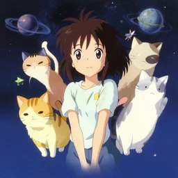 catgirls in space by haruko ichikawa, kyoto animation, square enix makoto shinkai artgerm ghibli ultrahd