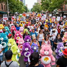 news photo of a massive crowd of care bears participating in a 2 0 2 0 black lives matter protest rally