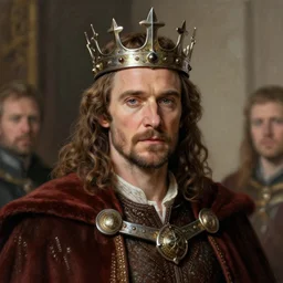 colin farrell as the king in the north, with iron crown | | realistic shaded, fine details, realistic shaded lighting painting by greg rutkowski, diego gisbert llorens, magali villeneuve, artgerm, jeremy lipkin, michael garmash, rob rey