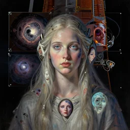 goddess of hubble space telescope images by senior concept artist josephine wall, trending on art station, hidden faces