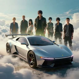1 9 4 0's classic concept car from cyberpunk 2 0 7 7. art by jesper ejsing, feng zhu, makoto shinkai, lois van baarle, ilya kuvshinov, rossdraws. clouds by rhads. global light 3 d rtx hdr