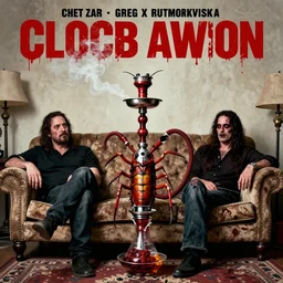 large zombie roach smoking hookah on a whole couch by greg rutkowski and chet zar, horror movie poster, photo realistic, satanic, award - winning, museum worthy tool music video, post - processing 8 k