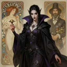 beautiful necromancer, highly detailed, digital painting, artstation, sharp focus, illustration, art by tan zi and ayanamikodon and alphonse mucha and wlop