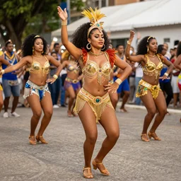 brazilian women's dancing to the samba music