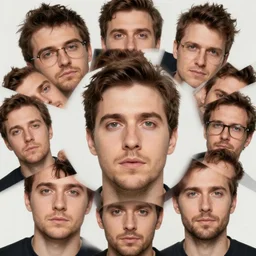 headshot of a man but it recursively zooms in on itself forever