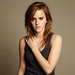 Photo of tattooed Emma Watson cosplaying as white trash, soft studio lighting, photo taken by Martin Schoeller for Abercrombie and Fitch, award-winning photo, 24mm f/1.4