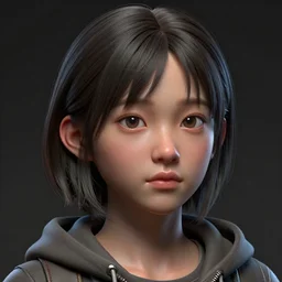clothed, worksafe. cgsociety, by wlop, ilya kuvshinov, krenz cushart, greg rutkowski, trending on artstation. zbrush sculpt, octane, maya, houdini, vfx. close - up face of a cute young japanese filipino girl. cinematic dramatic atmosphere, sharp focus, soft volumetric studio lighting.