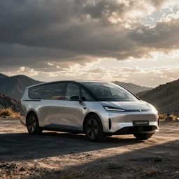 car photography of Tesla electric minibus By Emmanuel Lubezki