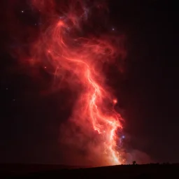 red sprites in the atmosphere, photo