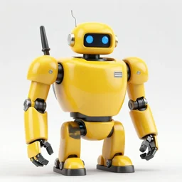 still photo of a yellow robot, highly detailed, photorealistic portrait, bright studio setting, studio lighting, crisp quality and light reflections, unreal engine 5 quality render,