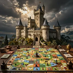 a medieval castle michael menzel board game art