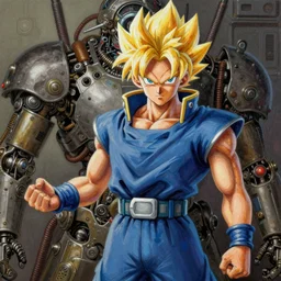 semi reallistic gouache gesture painting, by yoshitaka amano, by ruan jia, by Conrad roset, by dofus online artists, detailed anime 3d render of gesture painting of Crono  as a super Saiyan, young Crono  blond, Crono, Dragon Quest, Crono, goku,   portrait, cgsociety, artstation, rococo mechanical, Digital reality, sf5 ink style, dieselpunk atmosphere, gesture  drawn